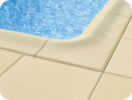 Deco Pool Coping internal angle in buff with Atlantic paving
