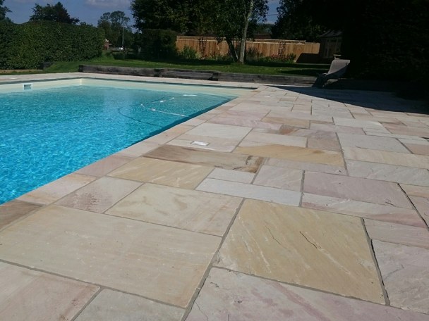 Natural Stone Pool Surround Paving